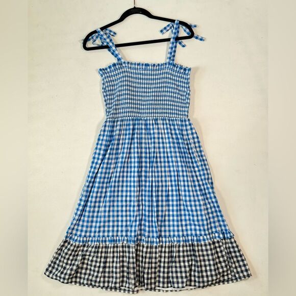 DRAPER JAMES Taylor Smocked Dress in Blue Gingham Size S - Picture 6 of 8